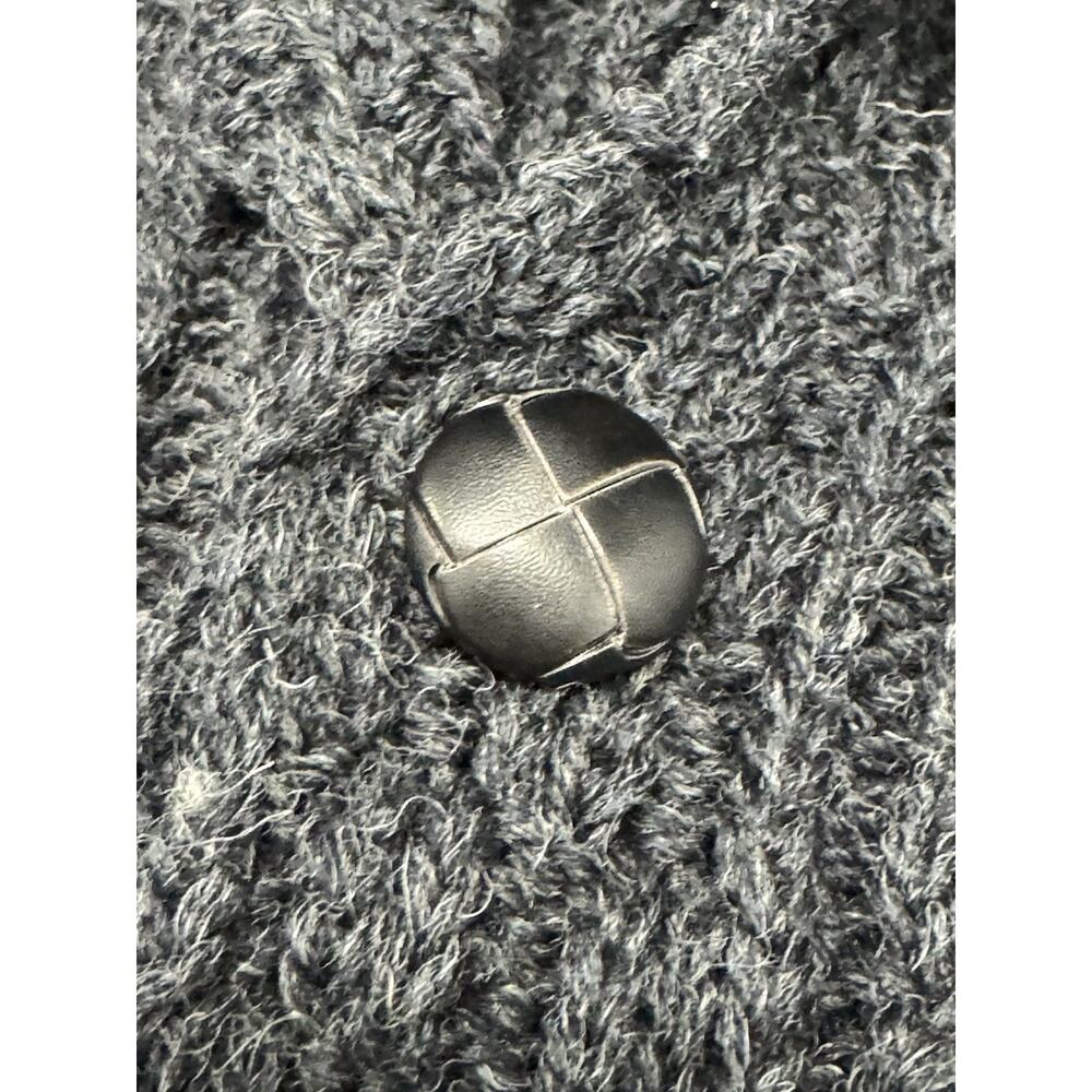 Aran Crafts Women's Gray Irish Wool Cable Knit Shawl Collar Cardigan Casual - Picture 3 of 7